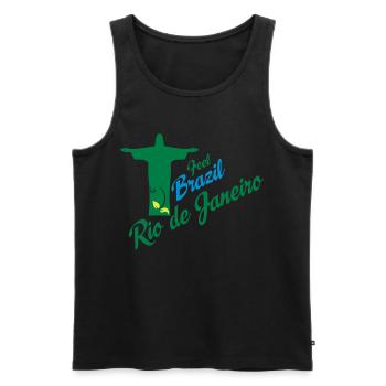 Rio de Janeiro - Männer Premium Bio Tank Top - Schwarz - Vorne - AI Model Male 178 light (178cm)