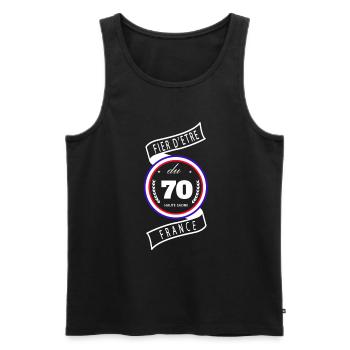 Fier D'être Du 70 Haute-Saône France - Débardeur bio Premium Homme - noir - Devant - Michal (187cm)