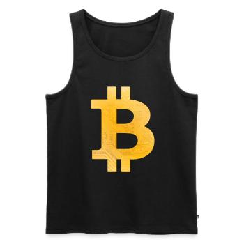 Bitcoin - Débardeur bio Premium Homme - noir - Devant - Michal (187cm)