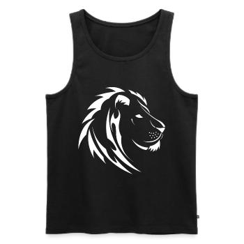 Tribal Lion - Men's Premium Organic Tank Top - black - Front - Michal (187cm)
