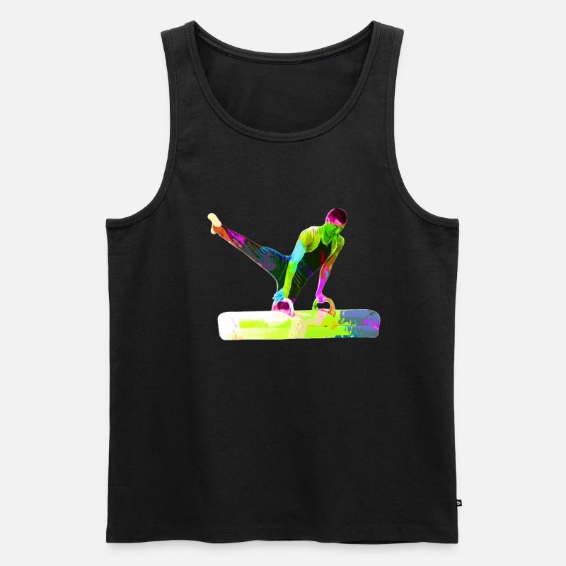 Pauschenpferd Turner - Männer Premium Bio Tank Top - Schwarz