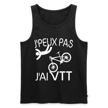 J'PEUX PAS , J'AI VTT - Débardeur bio Premium Homme - noir - Devant - AI Model Male 178 light (178cm)
