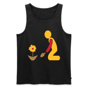 Garten - Männer Premium Bio Tank Top - Schwarz - Vorne - Michal (187cm)