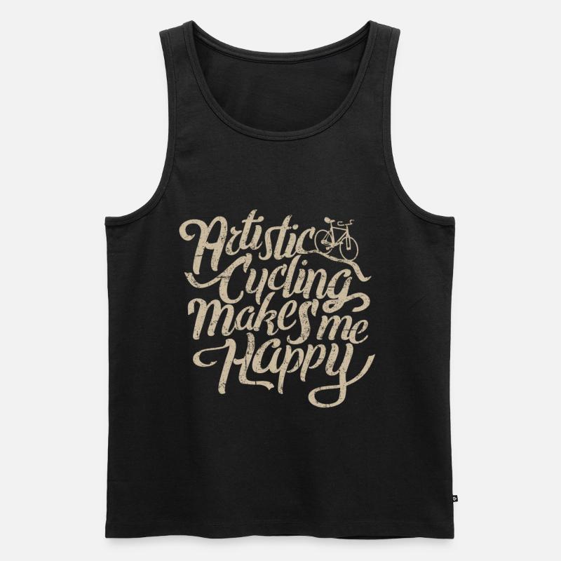 Kunstrad, Kunstradfahren,  Makes Me Happy - Männer Premium Bio Tank Top - Schwarz
