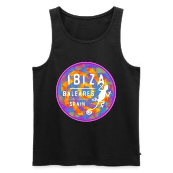 Farbige Ibiza Balearen Insel Illustration - Männer Premium Bio Tank Top - Schwarz - Vorne - AI Model Male 178 light (178cm)