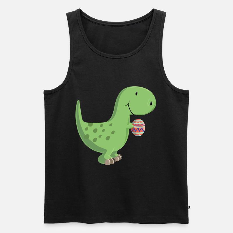 Dino mit Ei - Männer Premium Bio Tank Top - Schwarz