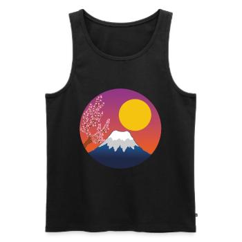 Mount Fuji Manga - Männer Premium Bio Tank Top - Schwarz - Vorne - AI Model Male 178 light (178cm)