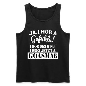 I MOG JETZT A GOASMAß - Männer Premium Bio Tank Top - Schwarz - Vorne - AI Model Male 178 light (178cm)
