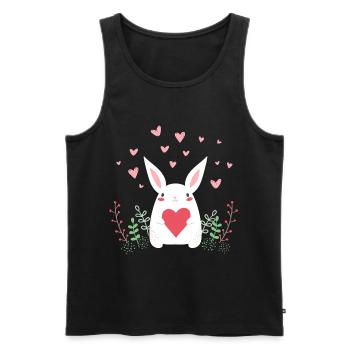 Eastern Bunny Easter Bunny Rabbit Ears Cute LOL - Men's Premium Organic Tank Top - black - Front - AI Model Male 178 light (178cm)