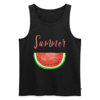 Summer Time Wassermelone - Melone - Sommer - Männer Premium Bio Tank Top - Schwarz - Vorne - AI Model Male 178 light (178cm)