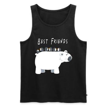 Best Friends polar bear with penguins - friends - Men's Premium Organic Tank Top - black - Front - Michal (187cm)