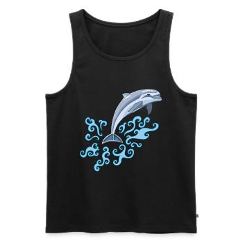 Dauphin - Männer Premium Bio Tank Top - Schwarz - Vorne - AI Model Male 178 light (178cm)