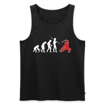 Escrima Evolution 4 - Männer Premium Bio Tank Top - Schwarz - Vorne - Michal (187cm)