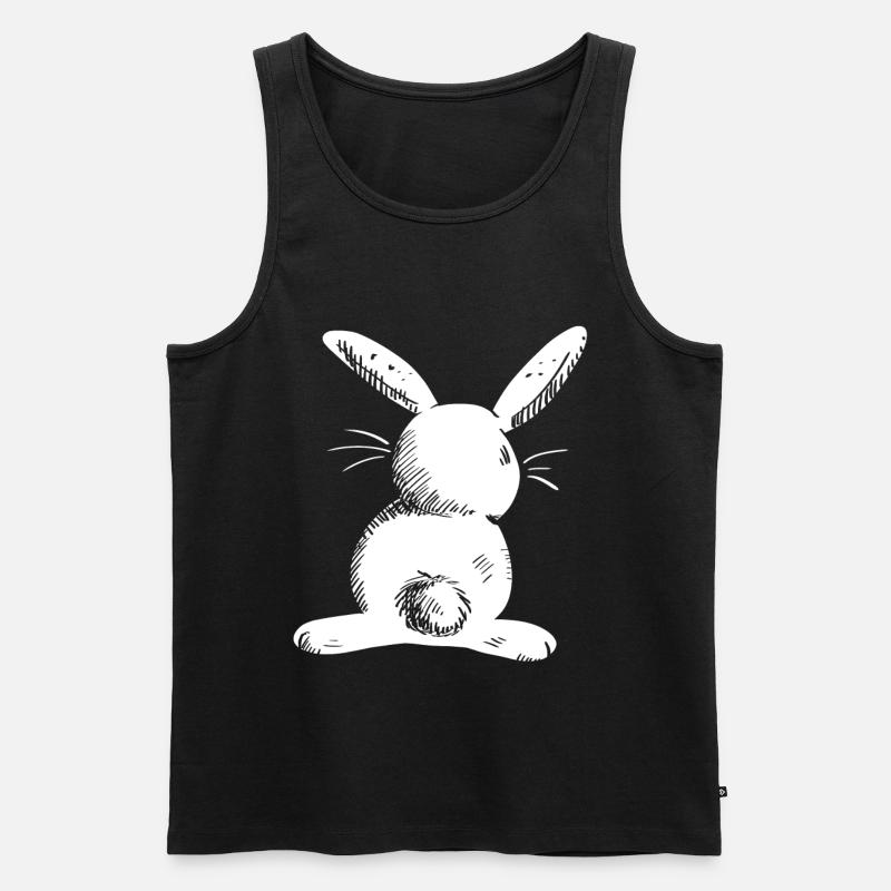 Weißer Langohr Hase Comic - Männer Premium Bio Tank Top - Schwarz