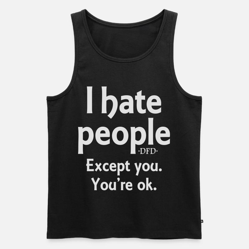 Du bist ok - Männer Premium Bio Tank Top - Schwarz