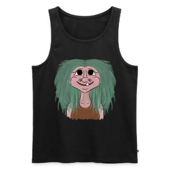 Norway troll girl vacation fjord mythology - Men's Premium Organic Tank Top - black - Front - AI Model Male 178 light (178cm)