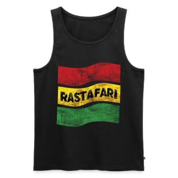 Rastafari Flag - Men's Premium Organic Tank Top - black - Front - AI Model Male 178 light (178cm)