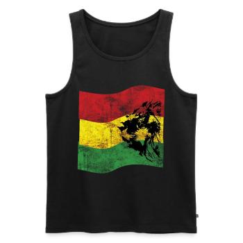 Lion Reggae Flag - Men's Premium Organic Tank Top - black - Front - AI Model Male 178 light (178cm)