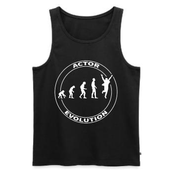 Evolution Schauspieler Darsteller Hollywood witzig - Männer Premium Bio Tank Top - Schwarz - Vorne - AI Model Male 178 light (178cm)