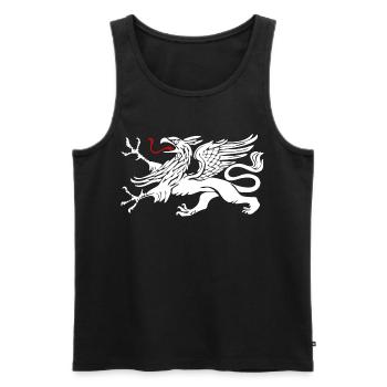 Rostocker Greif in Weiss mit roter Zunge - Männer Premium Bio Tank Top - Schwarz - Vorne - AI Model Male 178 light (178cm)