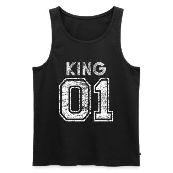 King 01 Vintage - Männer Premium Bio Tank Top - Schwarz - Vorne - AI Model Male 178 light (178cm)