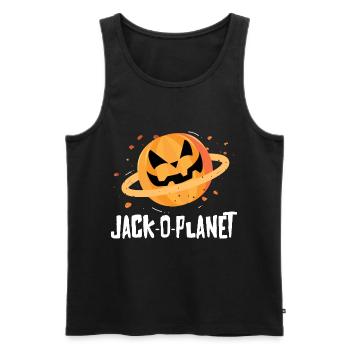 Halloween Kürbis Gesicht Jack-O-Planet - Männer Premium Bio Tank Top - Schwarz - Vorne - AI Model Male 178 light (178cm)