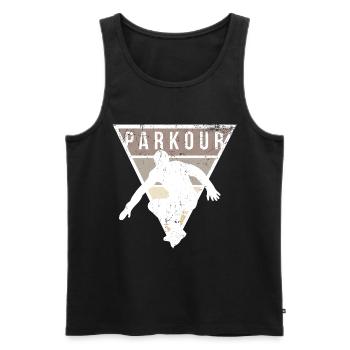 Parkour freerunning passe-temps sportif urbain cadeau - Débardeur bio Premium Homme - noir - Devant - AI Model Male 178 light (178cm)