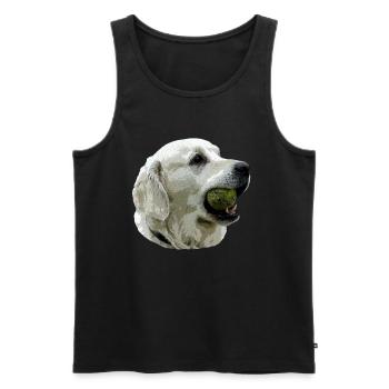 Labrador with Ball - Men's Premium Organic Tank Top - black - Front - AI Model Male 178 light (178cm)