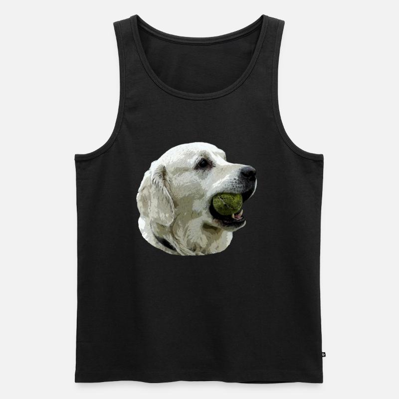 Labrador mit Ball - Männer Premium Bio Tank Top - Schwarz