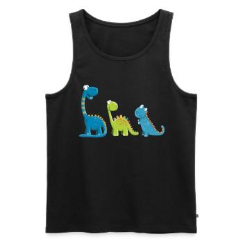 Lustige Dinosaurier Arten I Dino Kinder Geschenk - Männer Premium Bio Tank Top - Schwarz - Vorne - Michal (187cm)