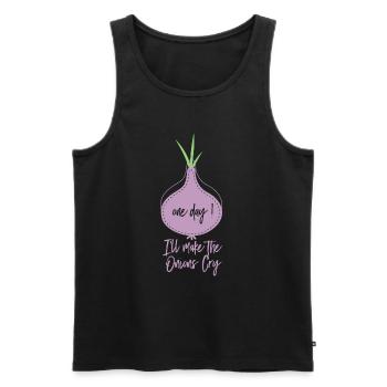 Oignon Sort One Day I’ll Make The Onions Cry - Débardeur bio Premium Homme - noir - Devant - Michal (187cm)