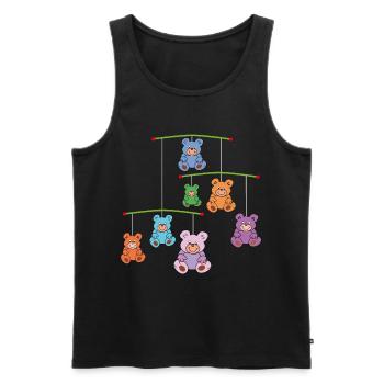 Mobilé avec des ours en peluche - Débardeur bio Premium Homme - noir - Devant - Michal (187cm)