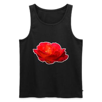 Rote Rose Blume Blüte Geschenk - Männer Premium Bio Tank Top - Schwarz - Vorne - AI Model Male 178 light (178cm)
