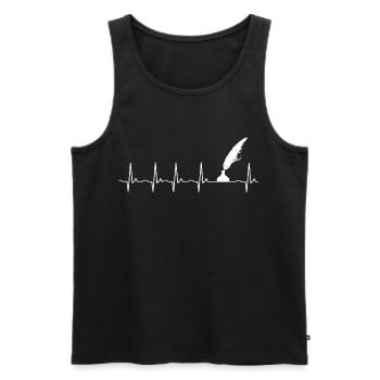 Writer author book - Men's Premium Organic Tank Top - black - Front - Michal (187cm)