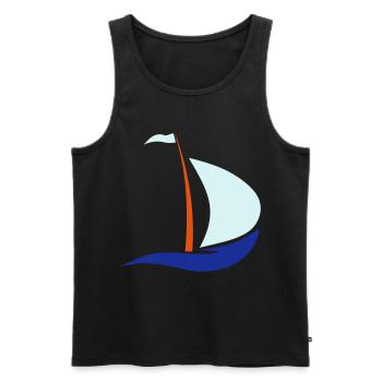 bateau à voile - Débardeur bio Premium Homme - noir - Devant - AI Model Male 178 light (178cm)