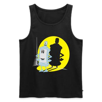 Spray-und Flex-Strahler - Männer Premium Bio Tank Top - Schwarz - Vorne - AI Model Male 178 light (178cm)