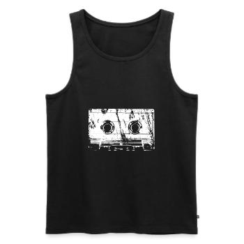 Musik Kassette - Männer Premium Bio Tank Top - Schwarz - Vorne - AI Model Male 178 light (178cm)
