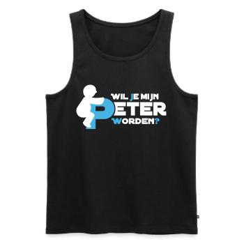 Verspielte Figur Typografie - Männer Premium Bio Tank Top - Schwarz - Vorne - AI Model Male 178 light (178cm)