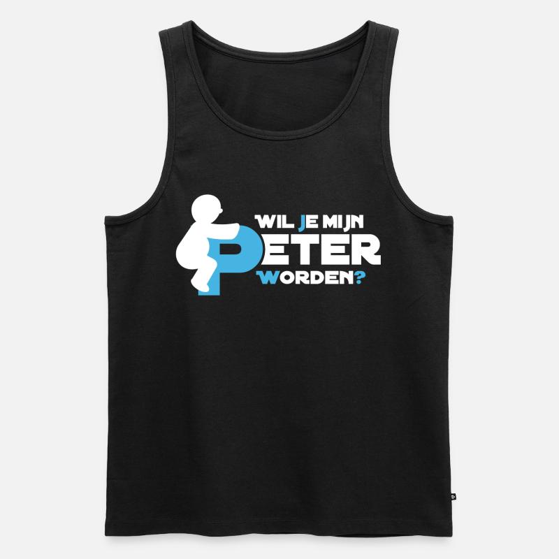 Verspielte Figur Typografie - Männer Premium Bio Tank Top - Schwarz