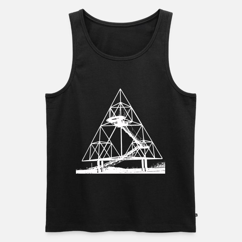 TETRAEDER WEISS - Männer Premium Bio Tank Top - Schwarz