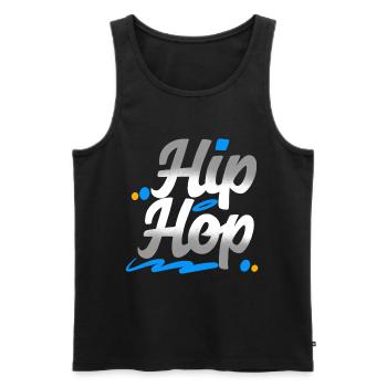 Hip hop - Herre Premium økologisk tanktop - sort - Foran - AI Model Male 178 light (178cm)