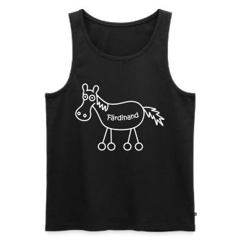 Färdinand, Ferdinand, Färt, horse - Men's Premium Organic Tank Top - black - Front - Michal (187cm)