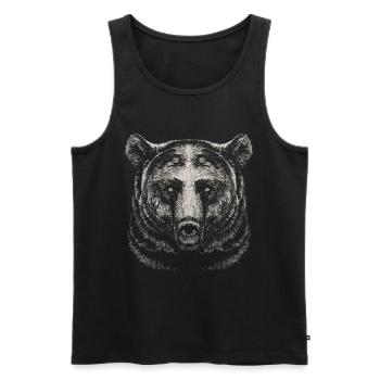 Bear - Men's Premium Organic Tank Top - black - Front - AI Model Male 178 light (178cm)
