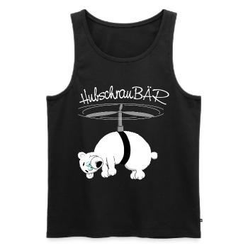 herziger, drolliger Bär - Männer Premium Bio Tank Top - Schwarz - Vorne - Michal (187cm)