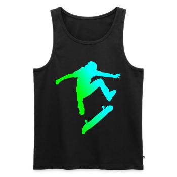 Skater - Männer Premium Bio Tank Top - Schwarz - Vorne - AI Model Male 178 light (178cm)