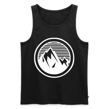 Berge im Kreis - Männer Premium Bio Tank Top - Schwarz - Vorne - Michal (187cm)