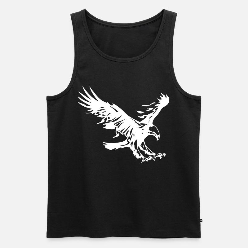 Flammender Adler - Männer Premium Bio Tank Top - Schwarz