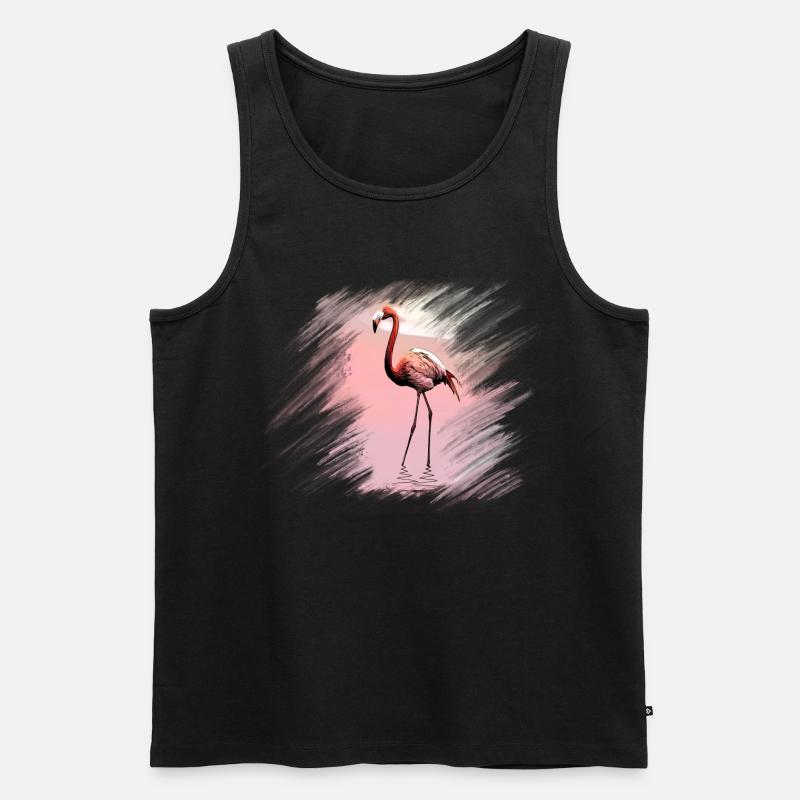 Flamingo - Männer Premium Bio Tank Top - Schwarz