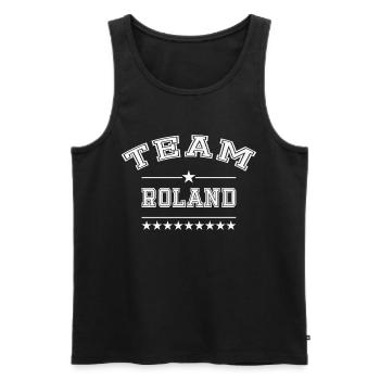 Team Roland - Männer Premium Bio Tank Top - Schwarz - Vorne - Michal (187cm)
