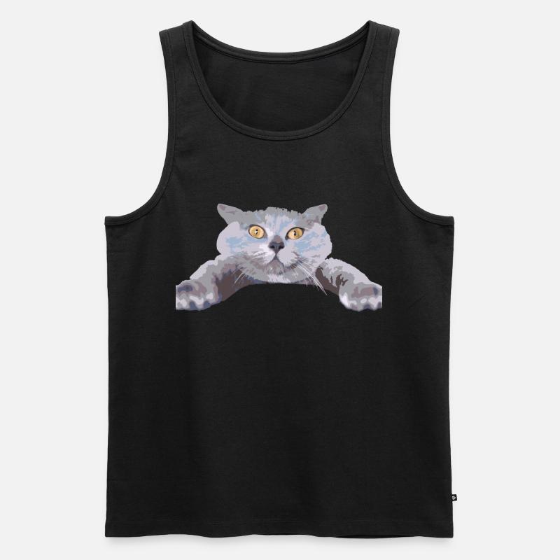 Katze - - Männer Premium Bio Tank Top - Schwarz